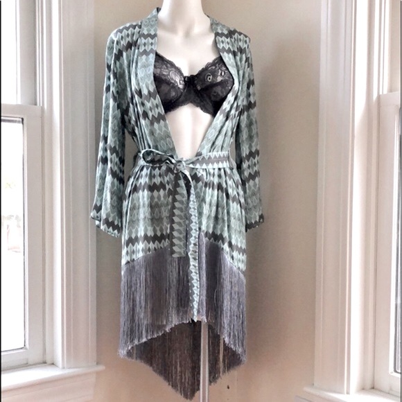 Fringe Hem Kimono, Handmade in Indonesia - Picture 2 of 9